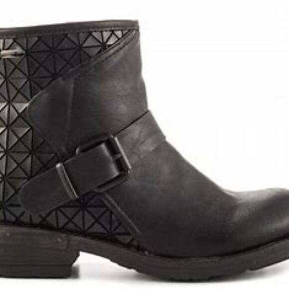 MTNG Tatum Boots Leather Textured Brand Logo Zip Closure Buckle Belt Size 37 - Picture 16 of 16